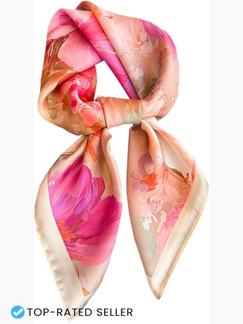 Square Silk Like Scarf Bandana Hair Wrap Head Scarf for Women 27.5"